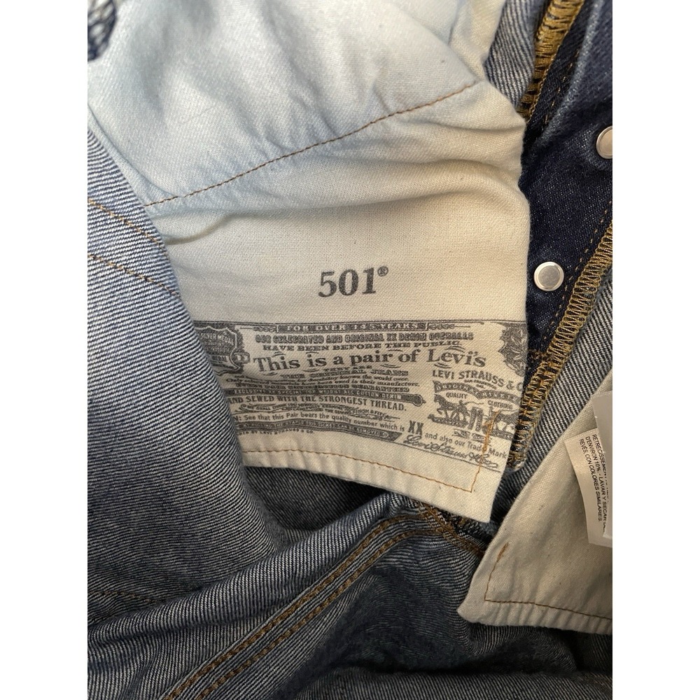 Levis 501 Men Jeans Button Fly 28x30 (measured) Medium Wash Straight Leg Regular - Picture 8 of 12